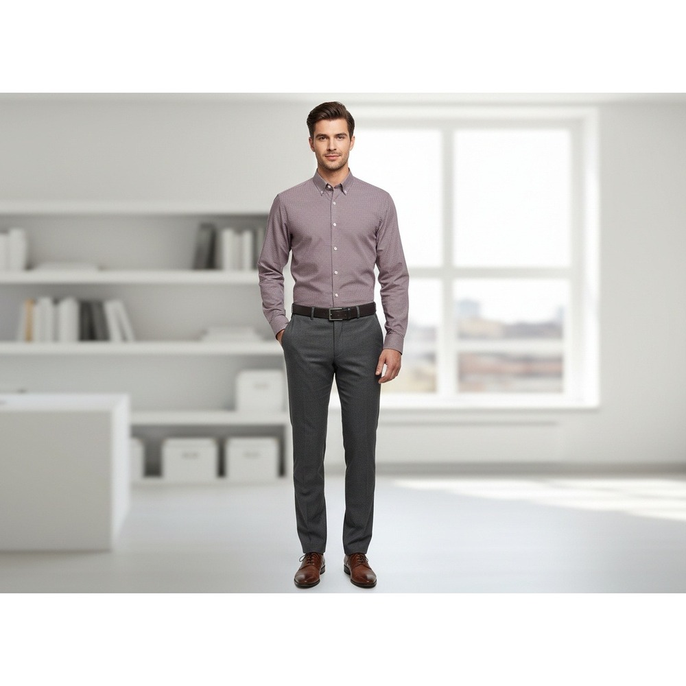 Bonobos‎ Mens Slim Fit XL Long Sleeve Button Down Shirt Burgundy White